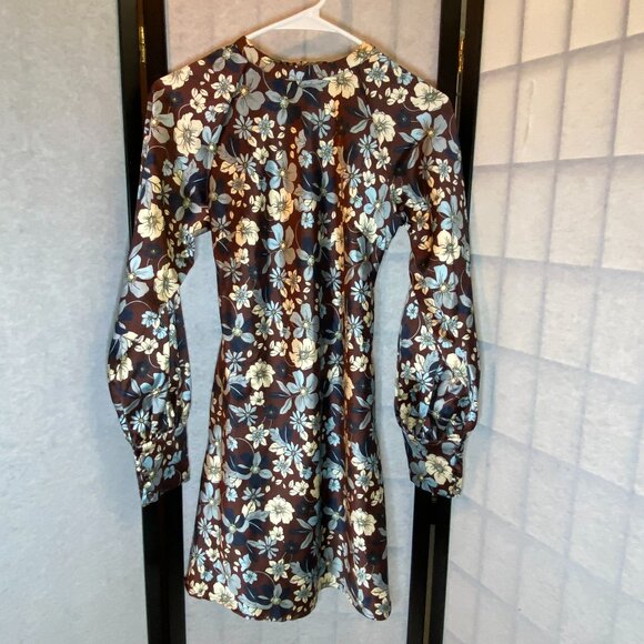 Future Collective Dresses & Skirts - Future Collective Reese Blutstein M Satin Backless Long Sleeve Mini Dress NWT